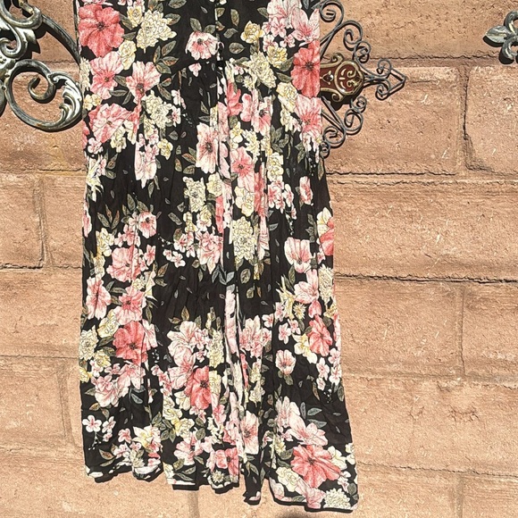 Billabong Dance on the Air Dress Floral Maxi Cottagecore Sleeveless Sheer Small - Picture 7 of 13
